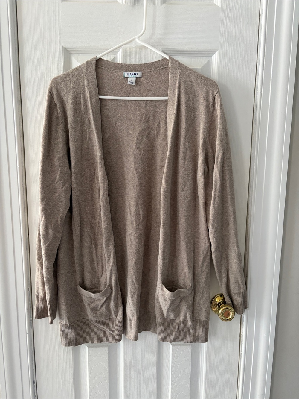 Old Navy Women's Taupe Open-Front Pocket Cardigan